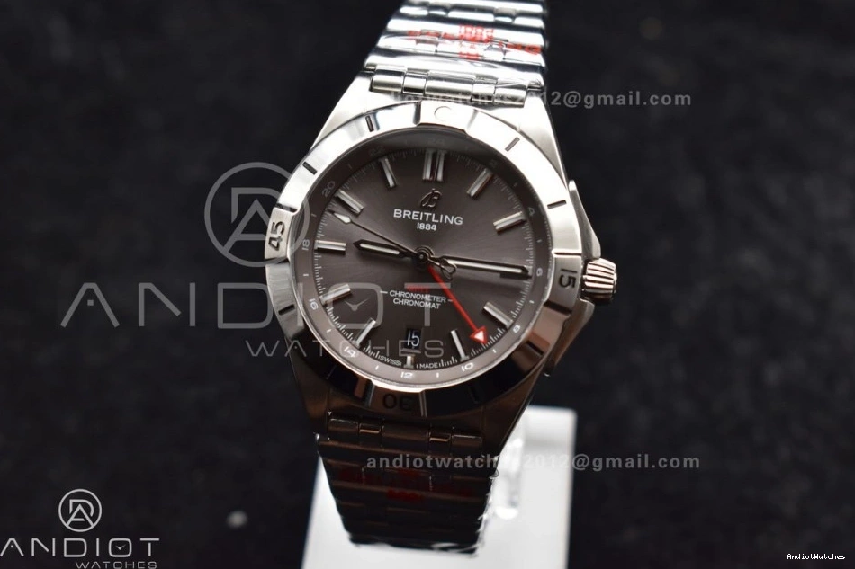 SoftTouch Grey on GMT SS Chronomat Bracelet 529 40mm A Edition Breitling Best Automatic Dial 1:1 Factory BLS 0406